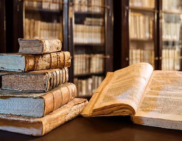 Ancients Books Of The 14th Century In Library